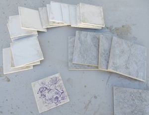 lot 357 image: Gray tiles 6x6   X5 and 16 white 4x4