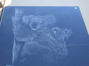 lot 370 image: Art by L.L. browning 20x16 Koala bear 1980
