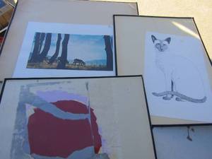 lot 377 image: Art Cat 17x11, We dream  18x17,Bear 13x19