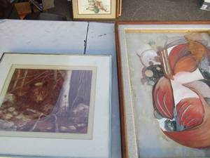 lot 410 image: Art- Black Bear 28x22 L. Butler Abstract 28x22