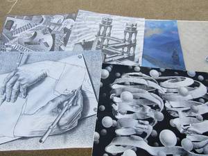 lot 421 image: 5 B&W art pieces