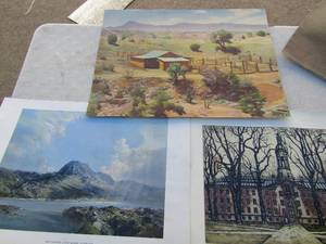 lot 424 image: ART - FARM, CHURCH & Mountains ALL 12x14