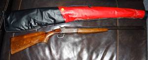 lot 4 image: VINTAGE SAVAGE .22.410 LONG RIFLESHOTGUN - W CASE VG CONDITION