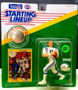 lot 22 image: 1991 JEFF GEORGE - Starting Lineup - SLU - FigureCardCoin -INDIANAPOLIS COLTS $$