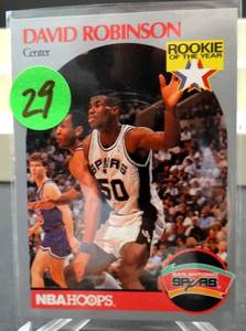 lot 29 image: David Robinson Rookie Of the Year card 1990 NBA Hoops #270 $$