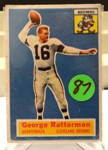 lot 87 image: 1956 Topps #93 George Ratterman - Cleveland Browns - EX