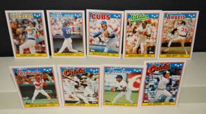 lot 108 image: 1988 Topps Miniature Cards including Cal Ripken Jr, Robin Yount, & Dave Stewart