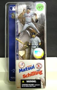 lot 147 image: 2004 Hideki Matsui NY Yankees Curt Schilling Boston Red Sox McFarlane 2 Pack Figures $$