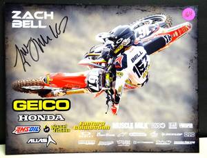 lot 164 image: AUTHENTIC AUTOGRAPH - MOTORCROSS SUPERSTAR ZACH BELL HAND SIGNED 8 X 10 PROMO CARD