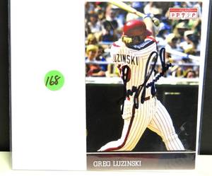 lot 168 image: AUTHENTIC AUTOGRAPH - PHILADELPHIA PHILLIES BIG BAT GREG LUZINSKI SIGNED 4 X 6 PHOTO