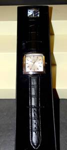 lot 175 image: NEW IN BOX - Puredial Square Legacy Silver Dial 42 mm x 42 mm Miyota Quartz w Black Leather $$$