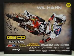 lot 182 image: AUTHENTIC AUTOGRAPH - MOTORCROSS SUPERSTAR WIL HAHN HAND SIGNED 8 X 10 PROMO CARD