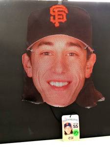 lot 187 image: RARE San Francisco Giants Tim Lincecum Vinyl Bleacher Mask WTAGS