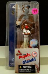 lot 194 image: 2004 Albert Pujols Jason Giambi McFarlanes Sports Picks MLB Series 2 Mini Figure - NIP $$