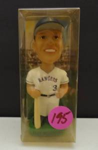 lot 195 image: MLB Texas Rangers #3 Alex Rodriguez Opened Bobble Dobbles Circa 2001 Bobblehead - $$