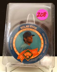 lot 208 image: 1990 Nolan Ryan King B Baseball Card Disc #22 Third Annual Collectors Edition $$$