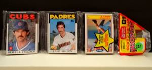 lot 221 image: 1986 Topps 48 Card Rack Pack Baseball. OZZIE GUILLEN RC PETE ROSE SPECIALS