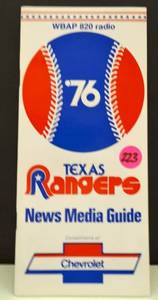 lot 223 image: VINTAGE 1976 TEXAS RANGERS BASEBALL MEDIA GUIDE $$