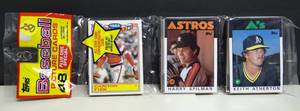 lot 250 image: 1986 Topps 48 Card Rack Pack Baseball. OZZIE GUILLEN RC PETE ROSE SPECIALS