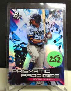 lot 252 image: 2019 Bowman Platinum WANDER FRANCO Rookie RC Prismatic Prodigies #PPP-24 TB RAYS $$