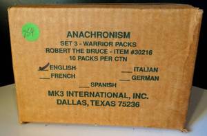 lot 254 image: Anachronism Warrior Packs Series 3 - 10 PACKS ENGLISH VERSION PER SEALED BOX