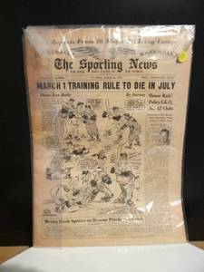 lot 271 image: RARE ANTIQUE THE SPORTING NEWS ST LOUIS, MARCH 16, 1955 - COMPLETE NEWSPAPER $$$