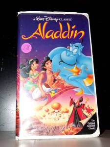 lot 278 image: RARE BLACK DIAMOND - Walt Disney Original ALLADIN  VHS Video Tape 1993 $$$