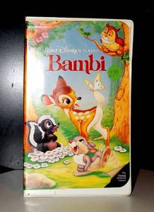 lot 279 image: RARE BLACK DIAMOND - Walt Disney Original Bambi  VHS Video Tape 1989 $$$