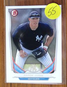 lot 55 image: PROSPECT ROOKIE - 2014 Bowman Draft Top Prospects #TP39 Aaron Judge RC New York Yankees
