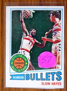 lot 57 image: VINTAGE 1977-78 TOPPS ELVIN HAYES WASHINGTON BULLETS #40
