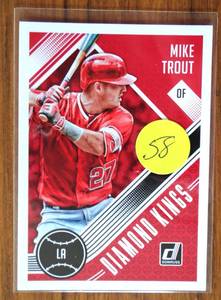 lot 58 image: 2018 Donruss Optic Diamond Kings Mike Trout Los Angeles Angels #13 - NMMT