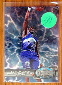 lot 59 image: 1997 Fleer Metal Universe Karl Malone Utah Jazz #97 - NMMT