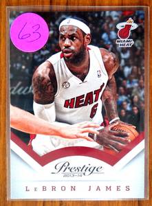 lot 63 image: 2013-2014 Panini Prestige #39 LeBron James NBA Cavaliers Heat Lakers NM