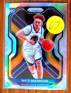 lot 67 image: Nico Manion 2020-21 PRIZM SILVER WARRIORS RC No. 293 Rookie $$
