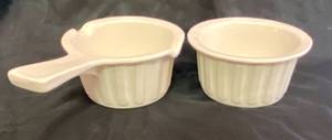 lot 156 image: Fluted Gravy boat Double Spout with Handle Fluted Ramekin