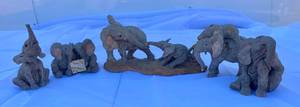 lot 26 image: Elephant Figurines made by Tuskers Hand Painted