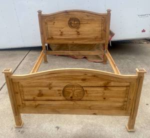 lot 17 image: Rustic Pine Lodge Panel Bed by Hecho en Mexico