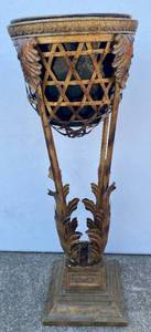 lot 58 image: Decorative Metal Pot Holder wceramic Pot
