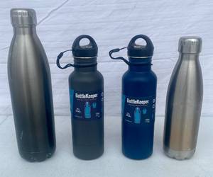 lot 115 image: 2 Bottlekeeper - The Standard 2.0 Beer Bottle Insulator and 2 Metal Tumblers