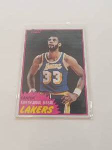 lot 38 image: Topps - Kareem Abdul-Jabbar - Lakers basketball card