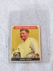 lot 1 image: Babe Ruth baseball card - Authenticity unknown
