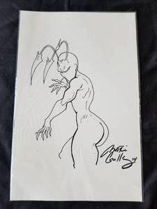lot 61 image: Signed comic drawing