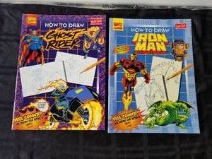 lot 90 image: Selection of 2 - How to draw - Ghost Rider and Iron Man