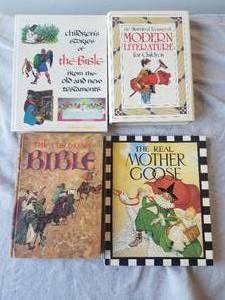 lot 144 image: Selection of Children Books - Bible, Mother Goose, and more