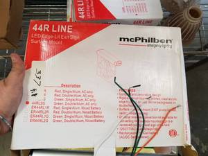 lot 337 image: Emergency Exit signs Total of 5 - surfaced mount - Green LED