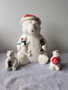 lot 170 image: Coca Cola Polar Bear Cookie jar and Sat & Pepper shakers