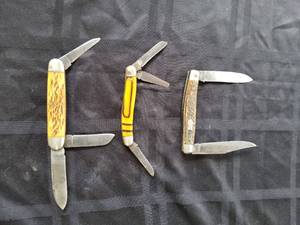 lot 224 image: Lot of 3 pocketknives- Imperial, AW Bradshaw & unknown - each need repair