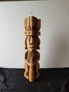 lot 237 image: Wooden Indian Figure - 20 tall