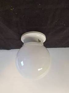 lot 330 image: Ceiling mounted globe light fixtures - set of 2