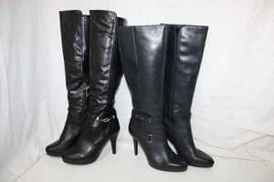 lot 36 image: High Heel Black Boots Levity and Dream Pairs Brands Size 7.5
